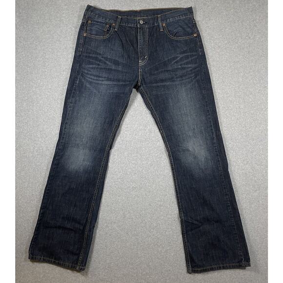 Levis 527 Jeans Mens 36x32 Blue Bootcut Western Cotton Denim Cowboy Work Dark - Picture 1 of 15
